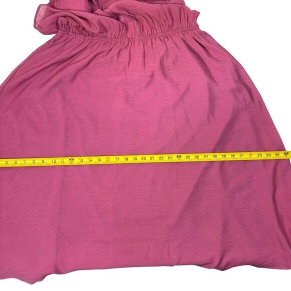 And Now This Sleeveless Shirt Dress Maxi Raspberry Pink Flowy Airy Romantic XL - Picture 16 of 16